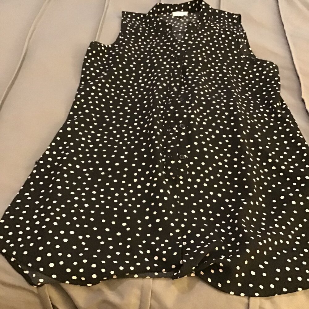 Spense Polka Dot Sleeveless Blouse – SP